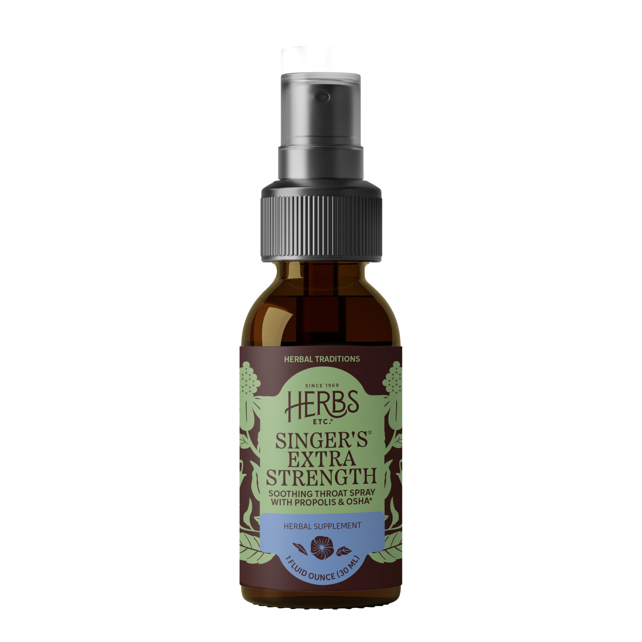 Herbs Etc. Singer's Saving Grace Extra Strength Throat Spray bottle, 1 oz