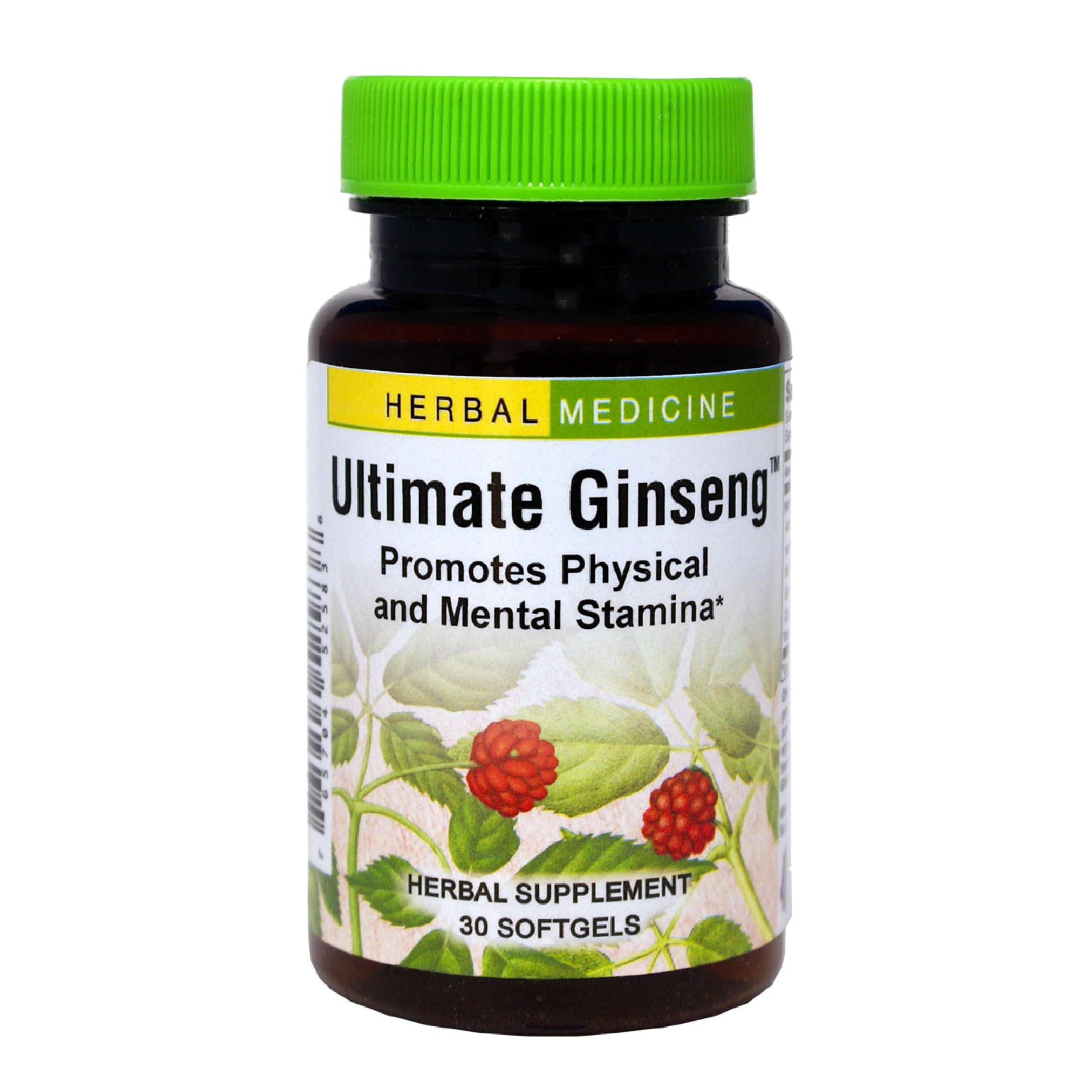 Front view of Herbs Etc. Ultimate Ginseng Softgels bottle