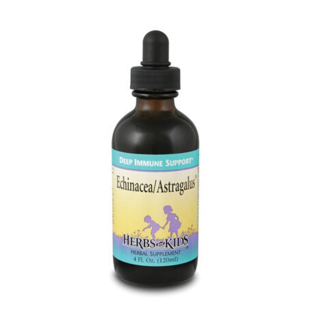Bottle of Herbs for Kids Echinacea & Astragalus, 4 oz with child-friendly label
