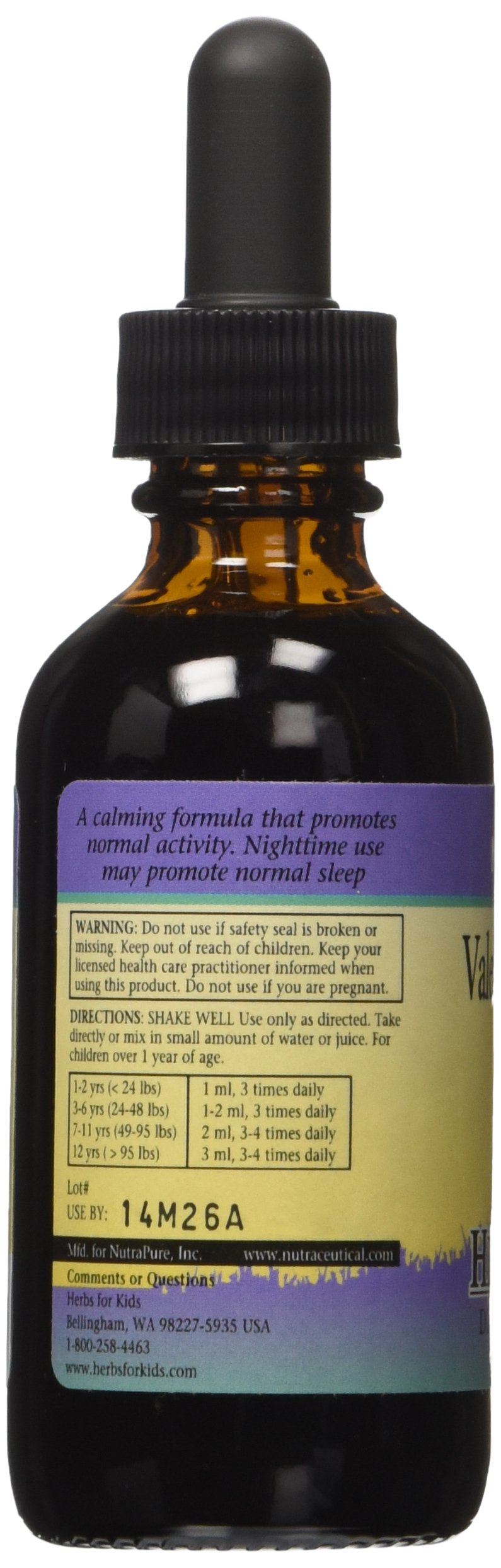 Valerian Super Calm bottle with herbal ingredients label