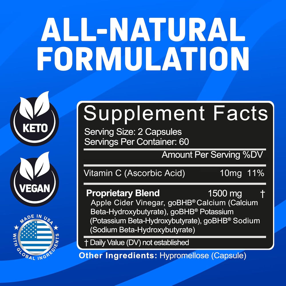 Front view of Herbtonics Apple Cider Vinegar with Keto BHB Salts container