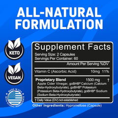 Front view of Herbtonics Apple Cider Vinegar with Keto BHB Salts container