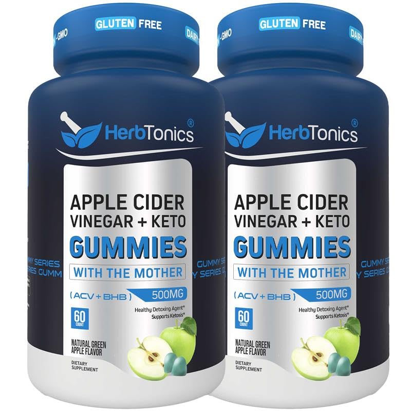 Herbtonics Keto Apple Cider Vinegar Gummies bottle with label