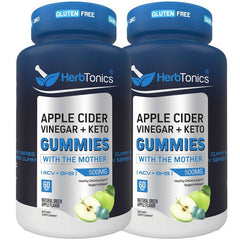 Herbtonics Keto Apple Cider Vinegar Gummies bottle with label