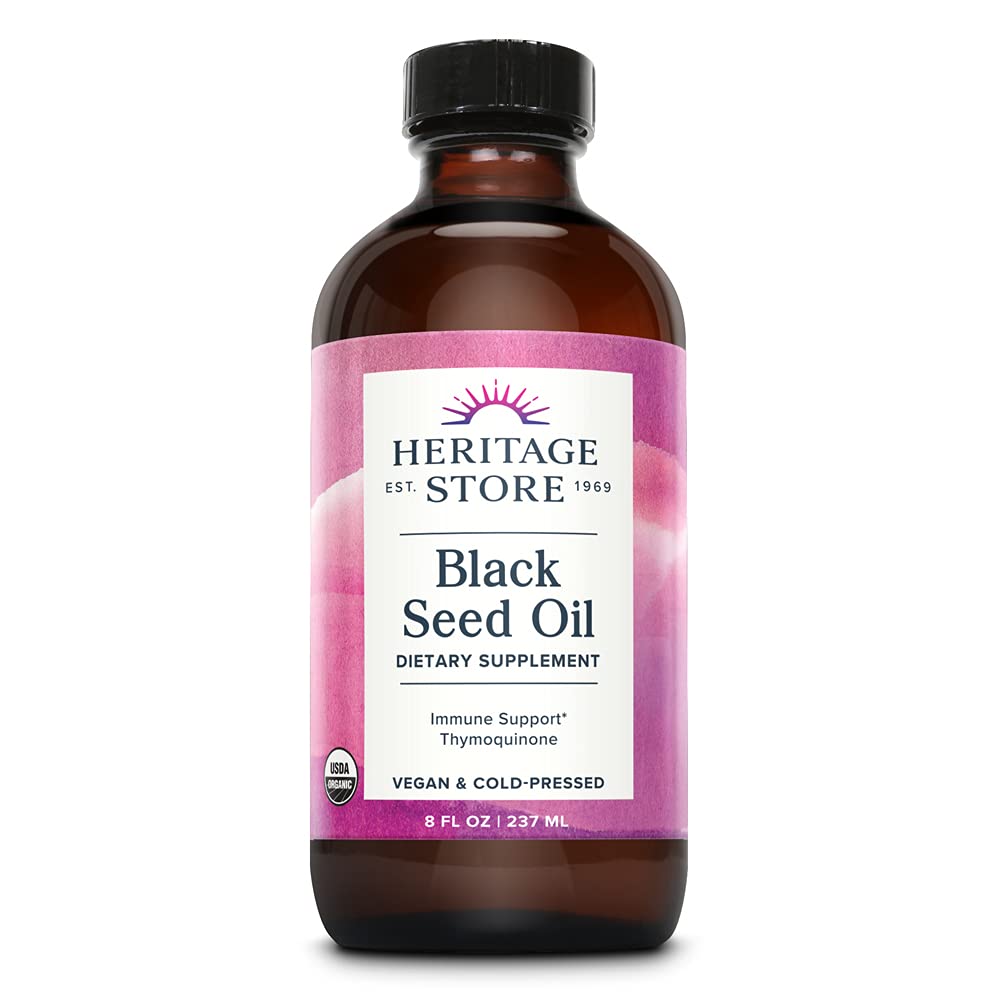 Heritage Store Black Seed Oil 8oz bottle - front view