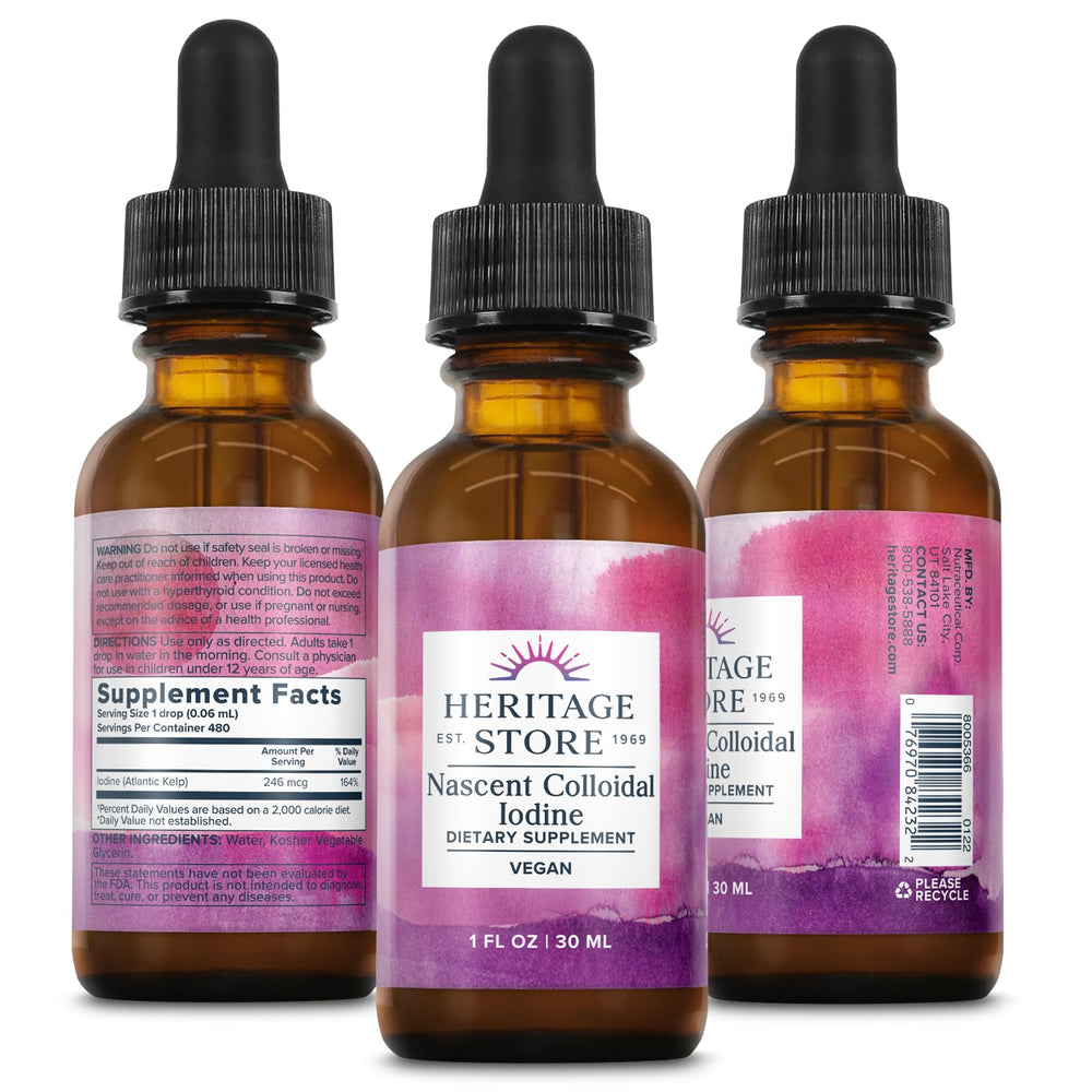 Dropper dispensing nascent iodine drops