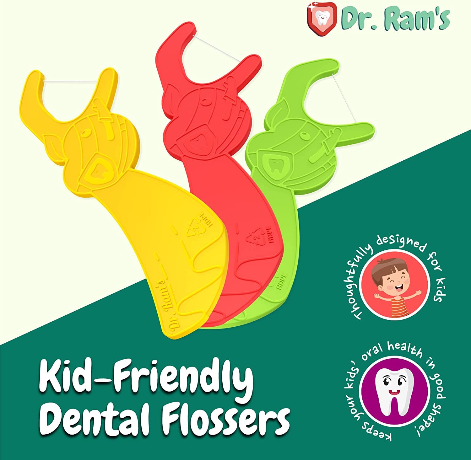 Kids flossers with hero character handles