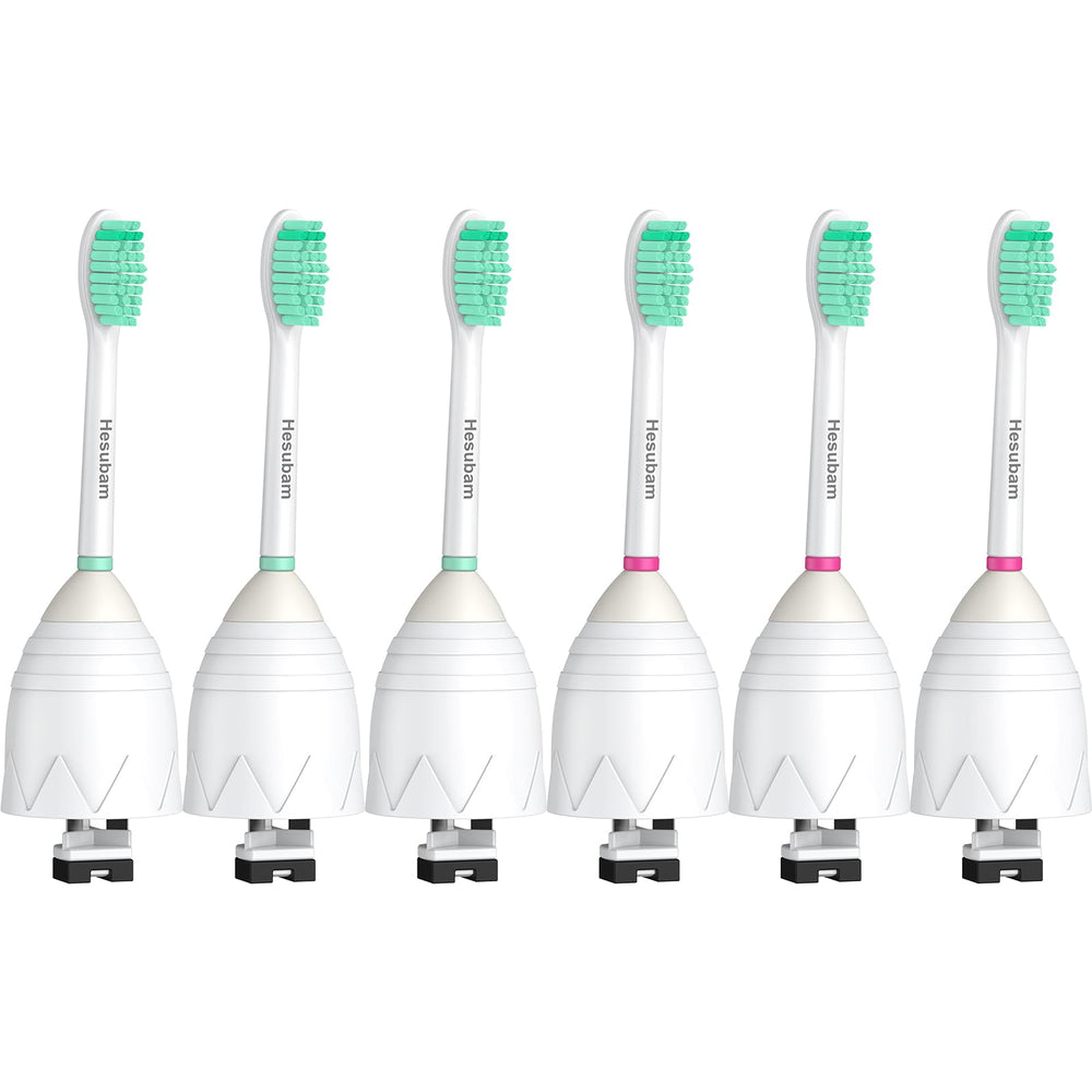 Hesubam Philips Sonicare E-Series HX7022/HX7023 brush head close-up with blue medium-soft bristles
