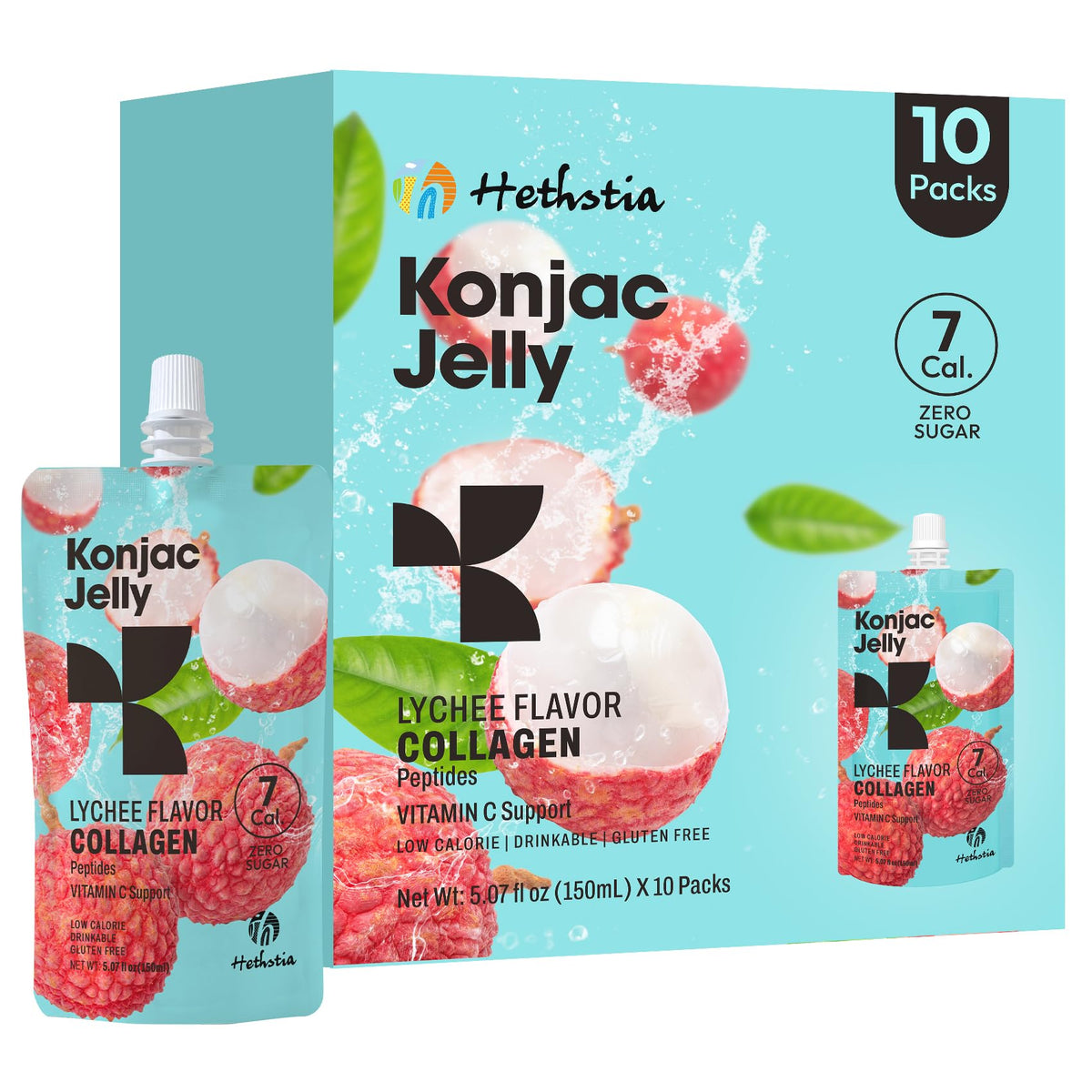 Hethstia Lychee Konjac Jelly pouch close-up