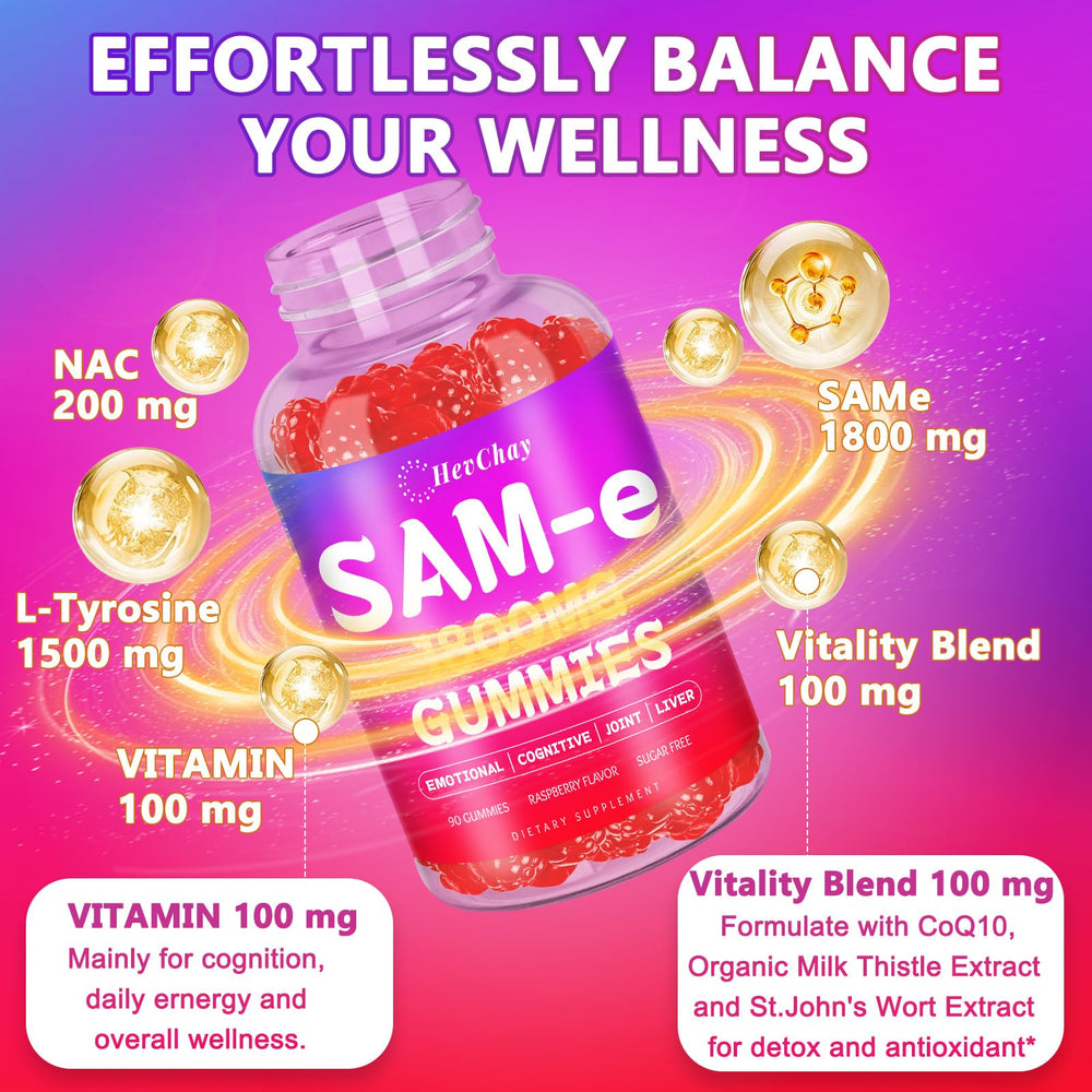 HevChay SAM-e 1800 mg bottle – product shot (front)