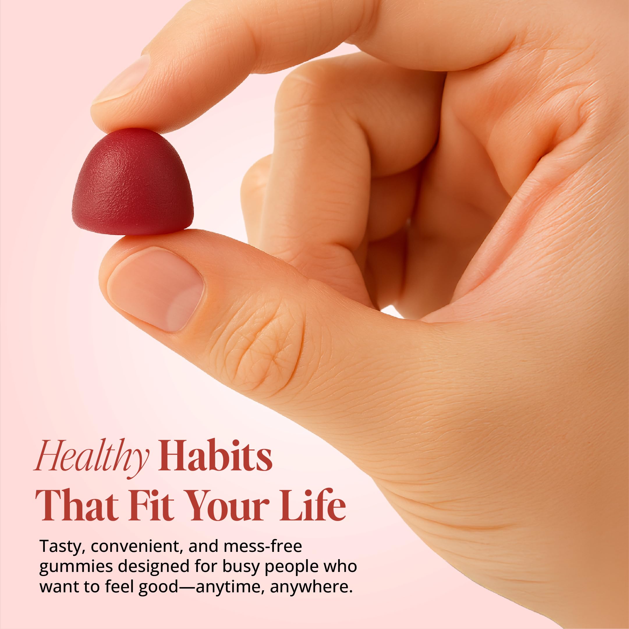 Gummies aligned for convenient daily supplement