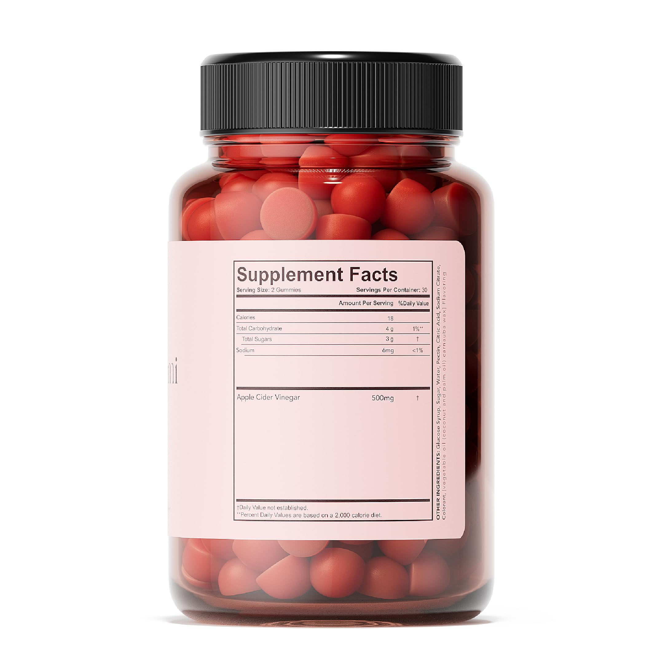 Zero sugar benefits and digestive support feature on label