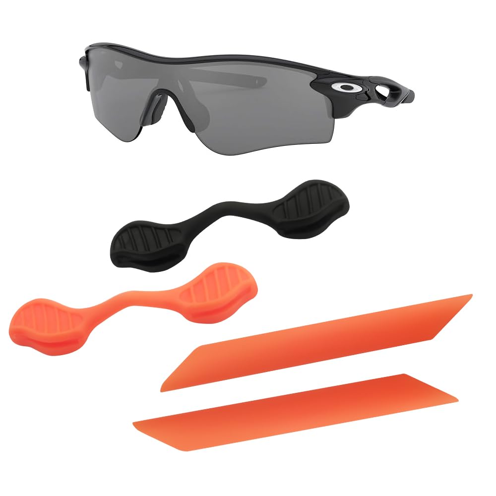 HiCycle2 replacement earsock and nosepiece kit for Oakley Radarlock Path with orange temple tips