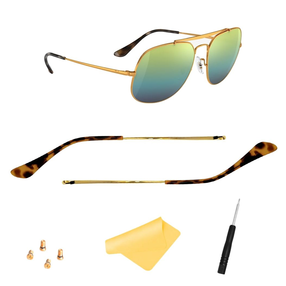HiCycle2 replacement temple arms for Ray-Ban RB3561, RB6448, RB3648, RB7140 – front angled view