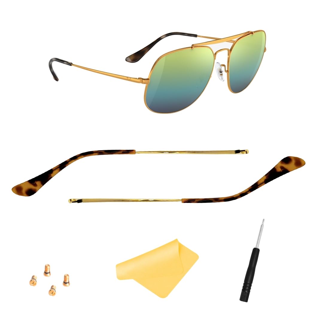 HiCycle2 replacement temple arms for Ray-Ban RB3561, RB6448, RB3648, RB7140 – front angled view