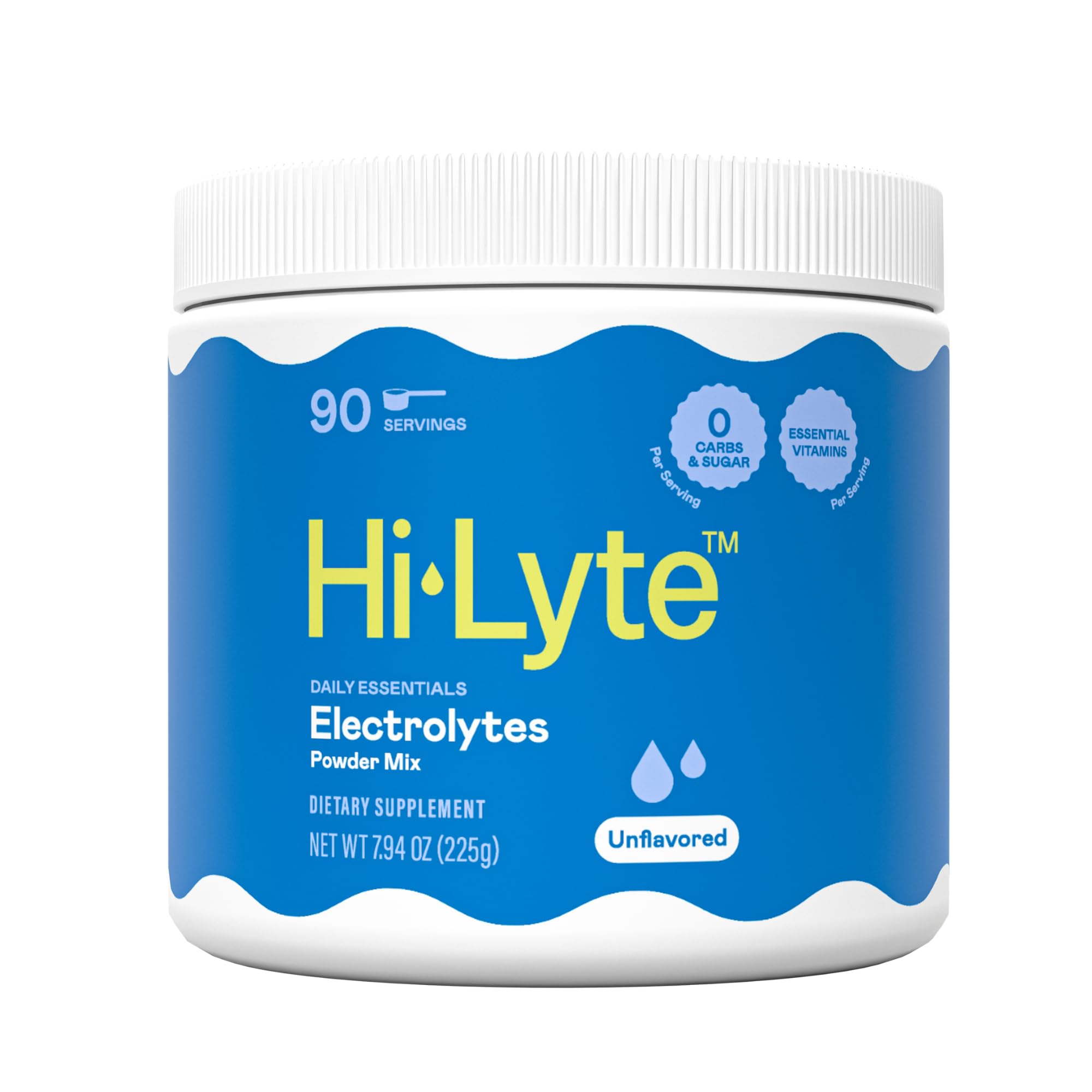 Hi-Lyte Electrolytes Powder packaging signals clean, sugar-free hydration for daily use.