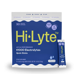 Hi-Lyte K1000 packet poured into water for quick hydration and energy