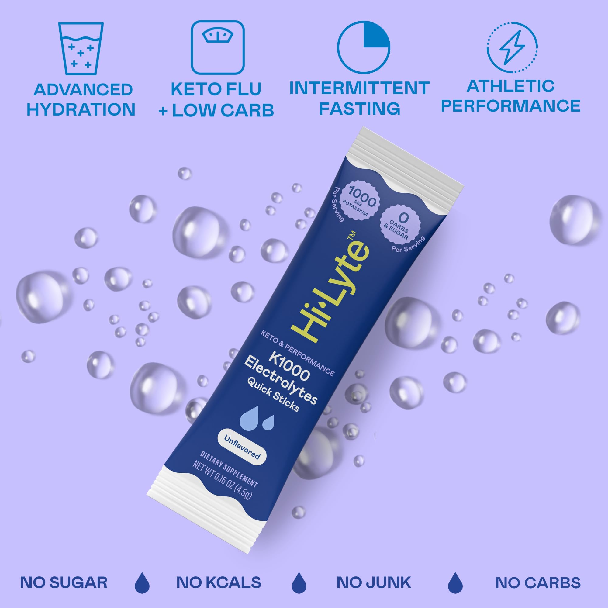 Hi-Lyte K1000 packaging shows unflavored formula for keto hydration