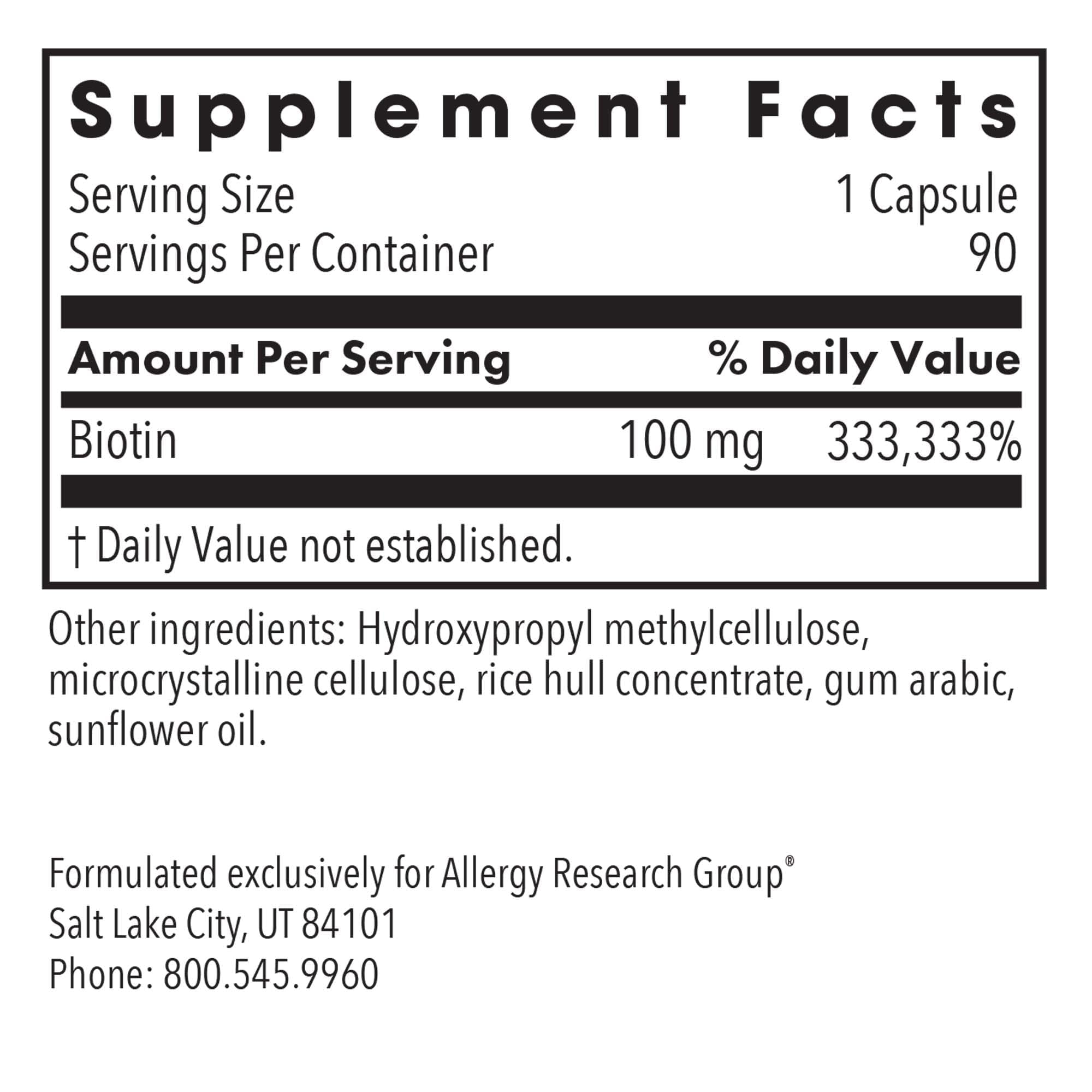 HiBiotin extra strength biotin pills in vegetarian capsules