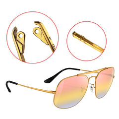 Temple arms with tips in gold/black for Ray-Ban sunglasses RB3561 RB6448 RB3648 RB7140