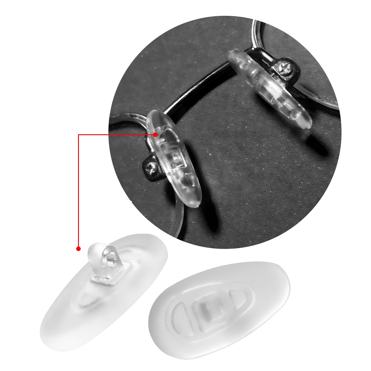 Soft silicone ergonomic nose pads detail - HiCycle2 compatible with Oakley frames