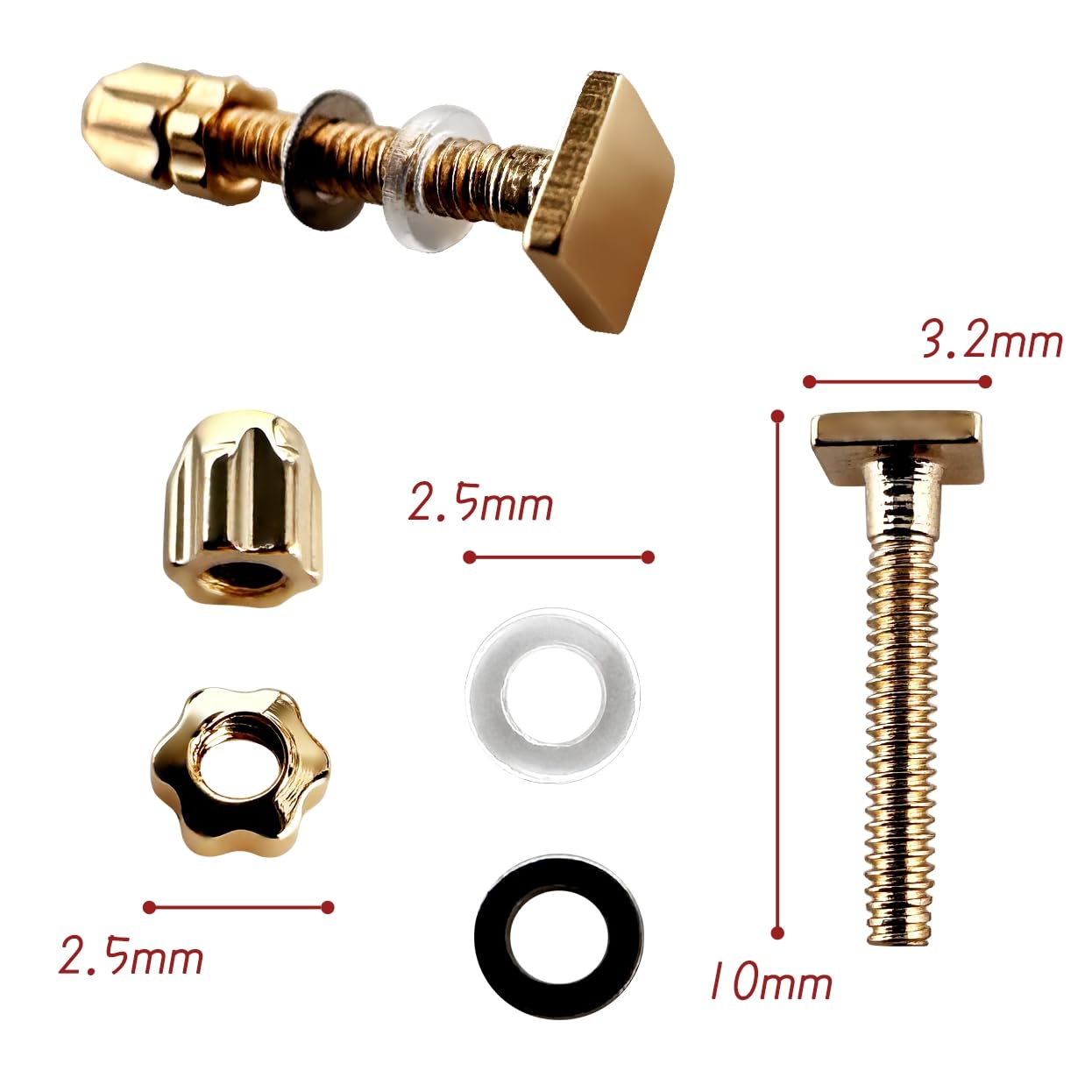 Gold replacement screw kit for Cartier sunglasses and eyeglasses
