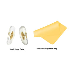 Close-up of gold silicone nose pad material