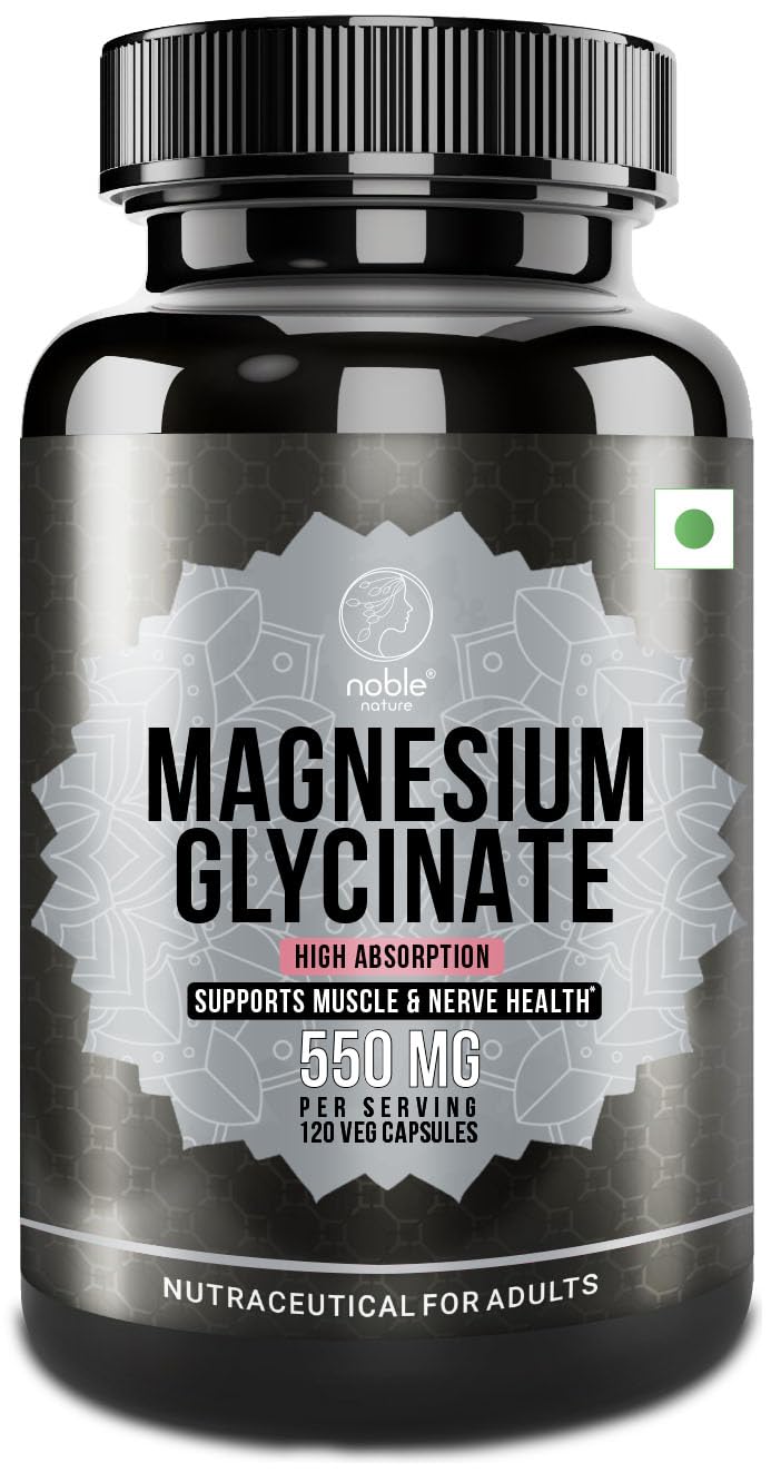Front view of High Absorption Magnesium Glycinate bottle with 120 capsules