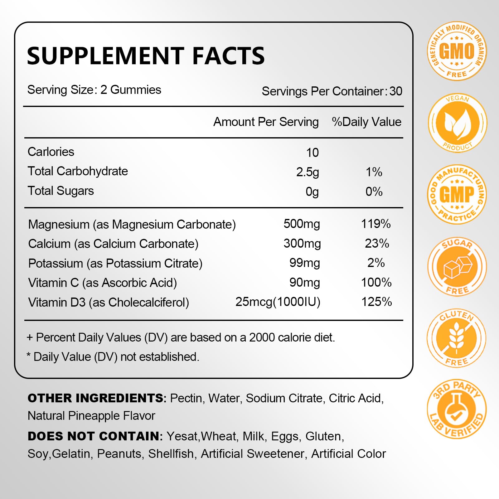 High-absorption magnesium gummies 500mg close-up bottle