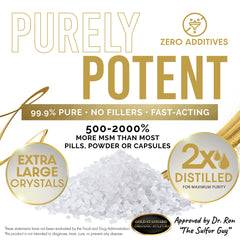 MSM crystals designed for maximum absorption and bioavailability