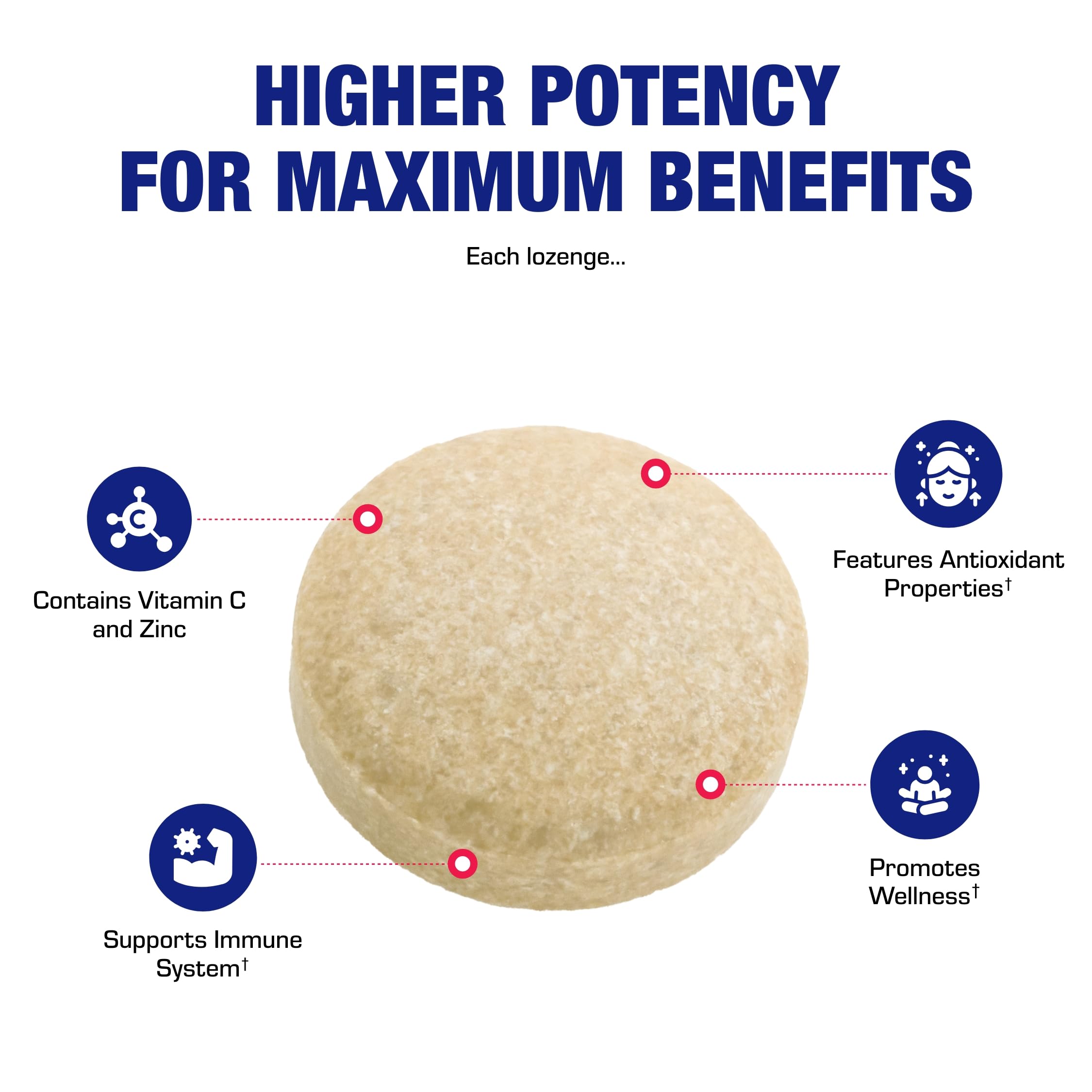 Graphic illustrating high absorption vitamin C with zinc
