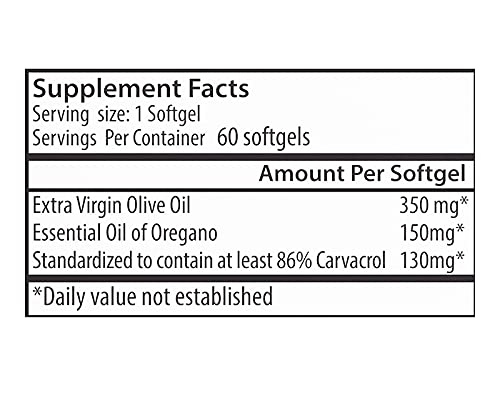 High-concentration oregano oil softgel formulation