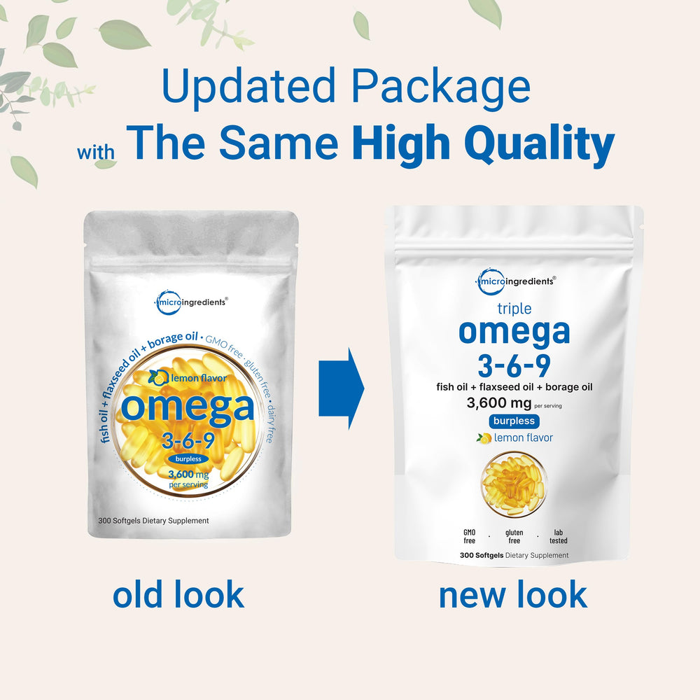 High EPA and DHA omega-3-6-9 contents in softgels