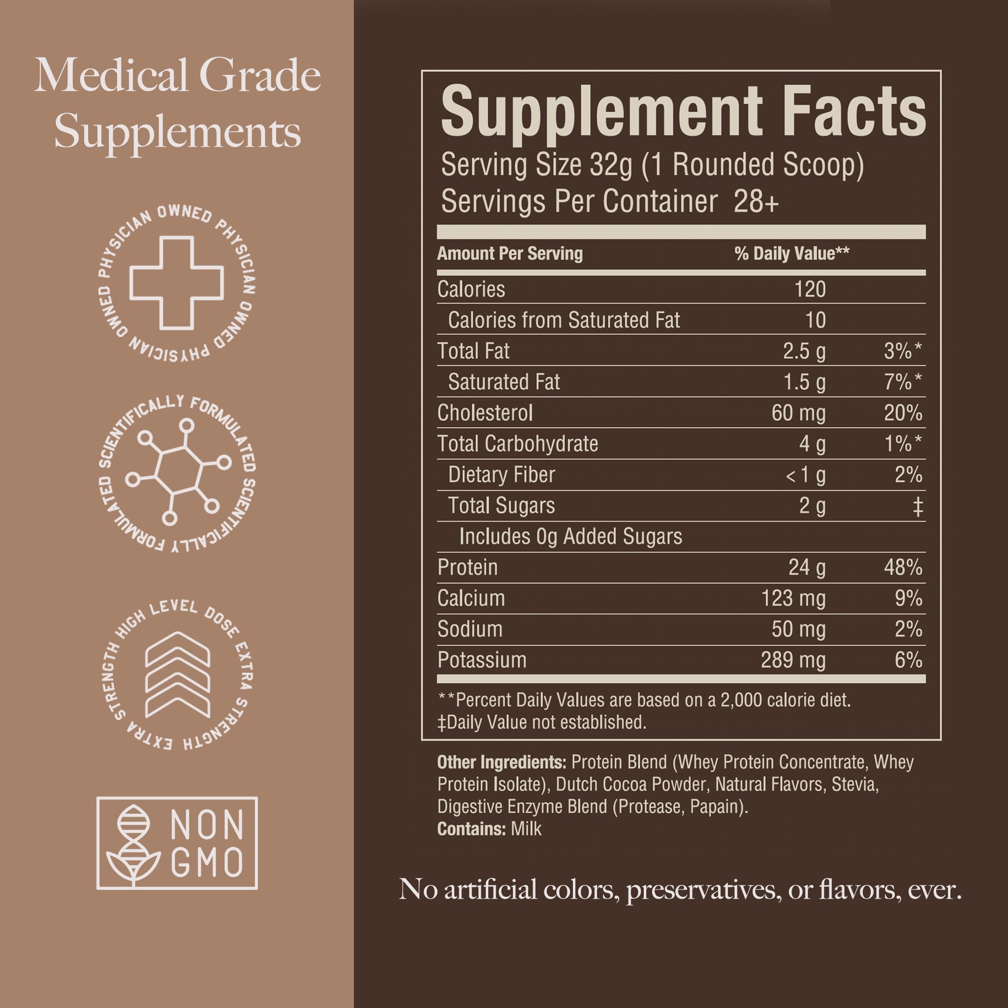 High Level whey protein gluten-free label shown for dietary-friendly protein.