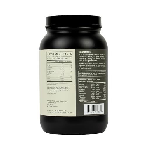 High Level whey protein vanilla scoop for convenient pre- or post-workout protein.