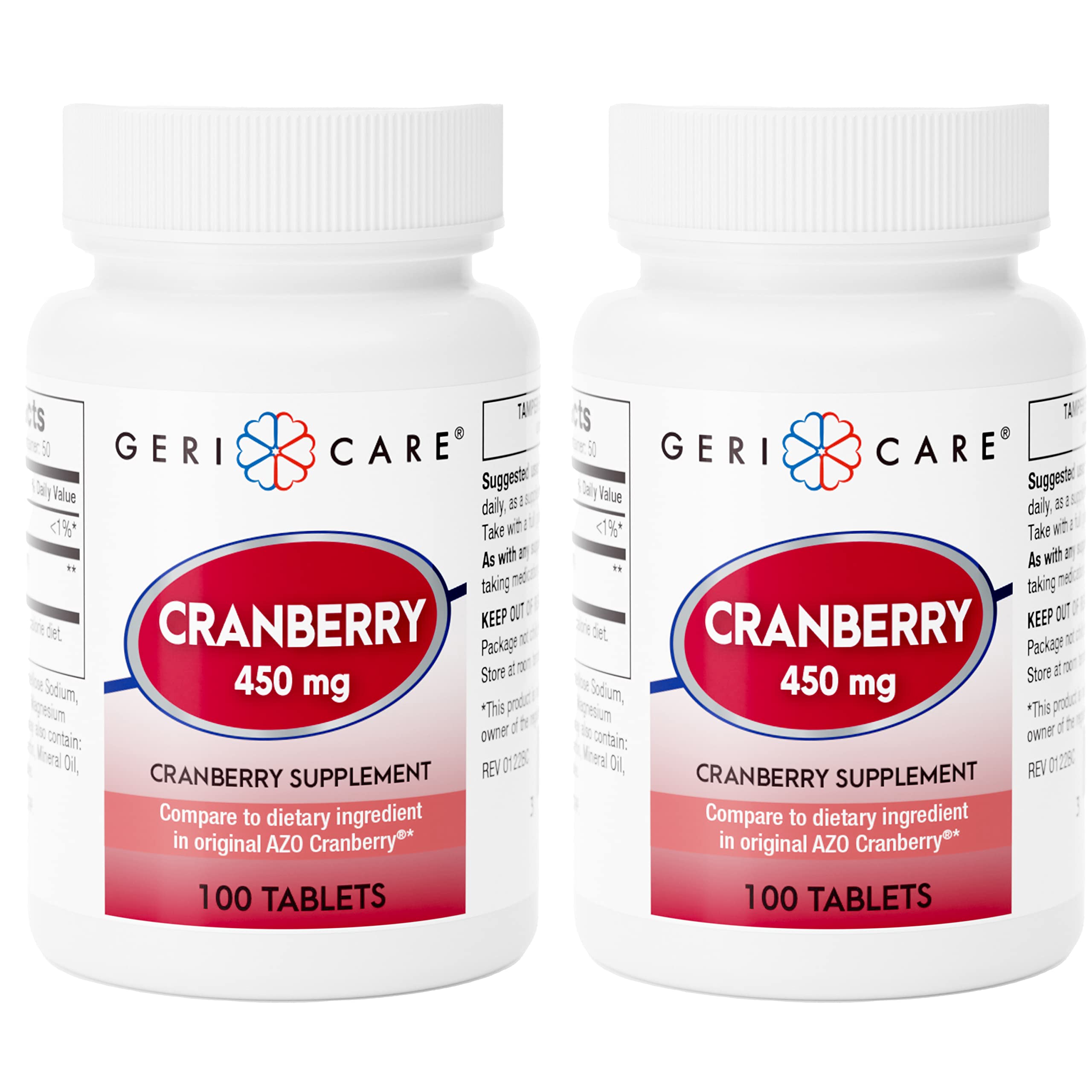Two 100-count bottles of high-potency cranberry supplement (2-pack) totaling 200 tablets