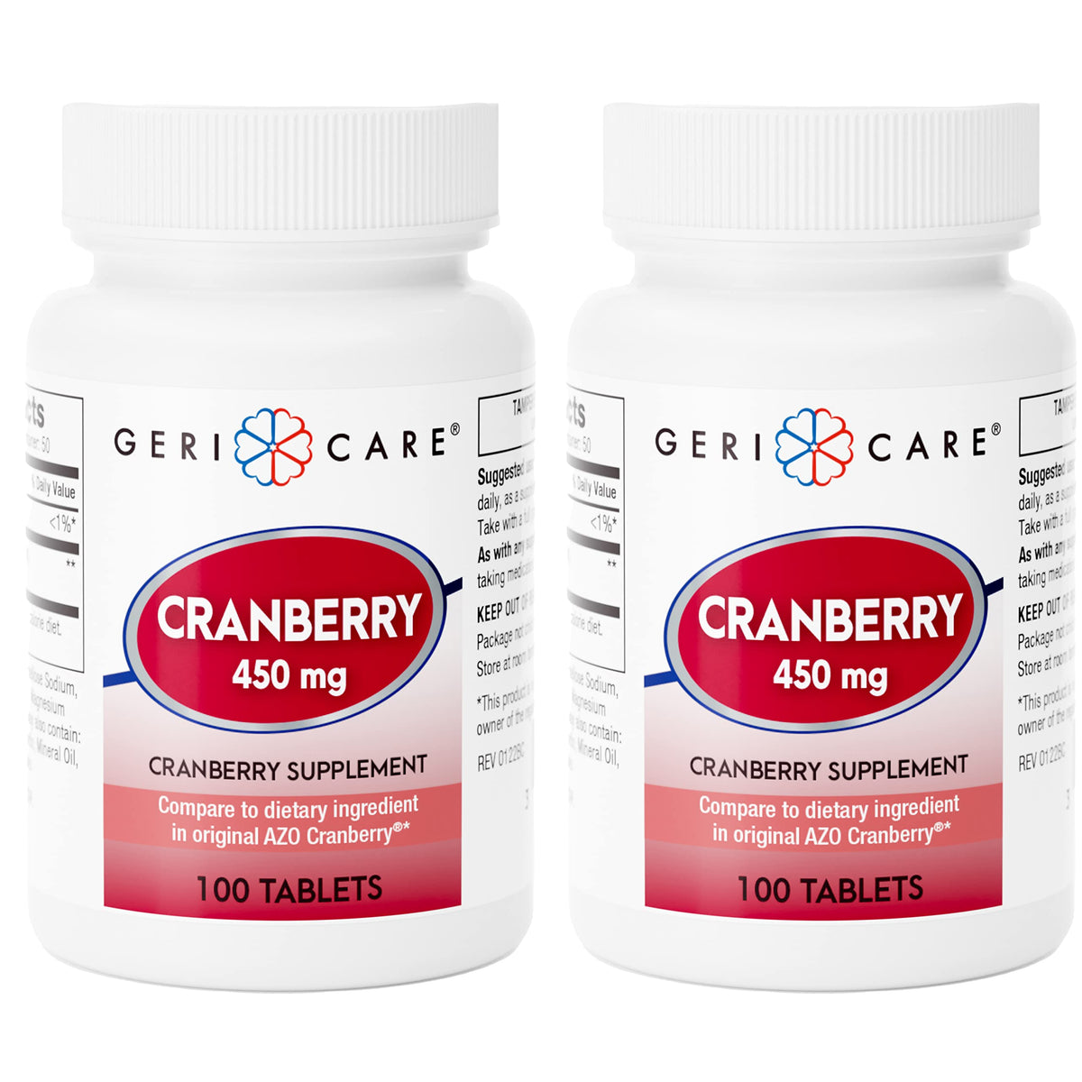 Two 100-count bottles of high-potency cranberry supplement (2-pack) totaling 200 tablets