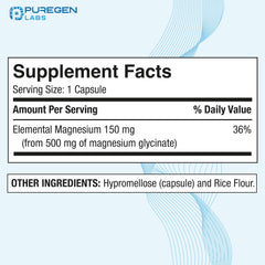 Close-up of high-potency magnesium glycinate capsules