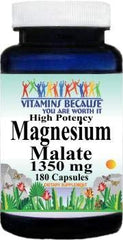 High Potency Magnesium Malate 1350 mg per capsule bottle