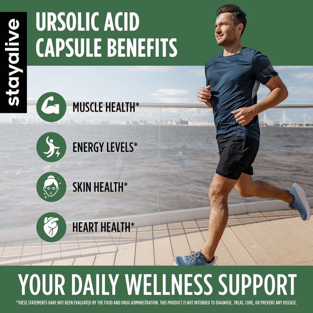 High-potency 300mg ursolic acid per serving