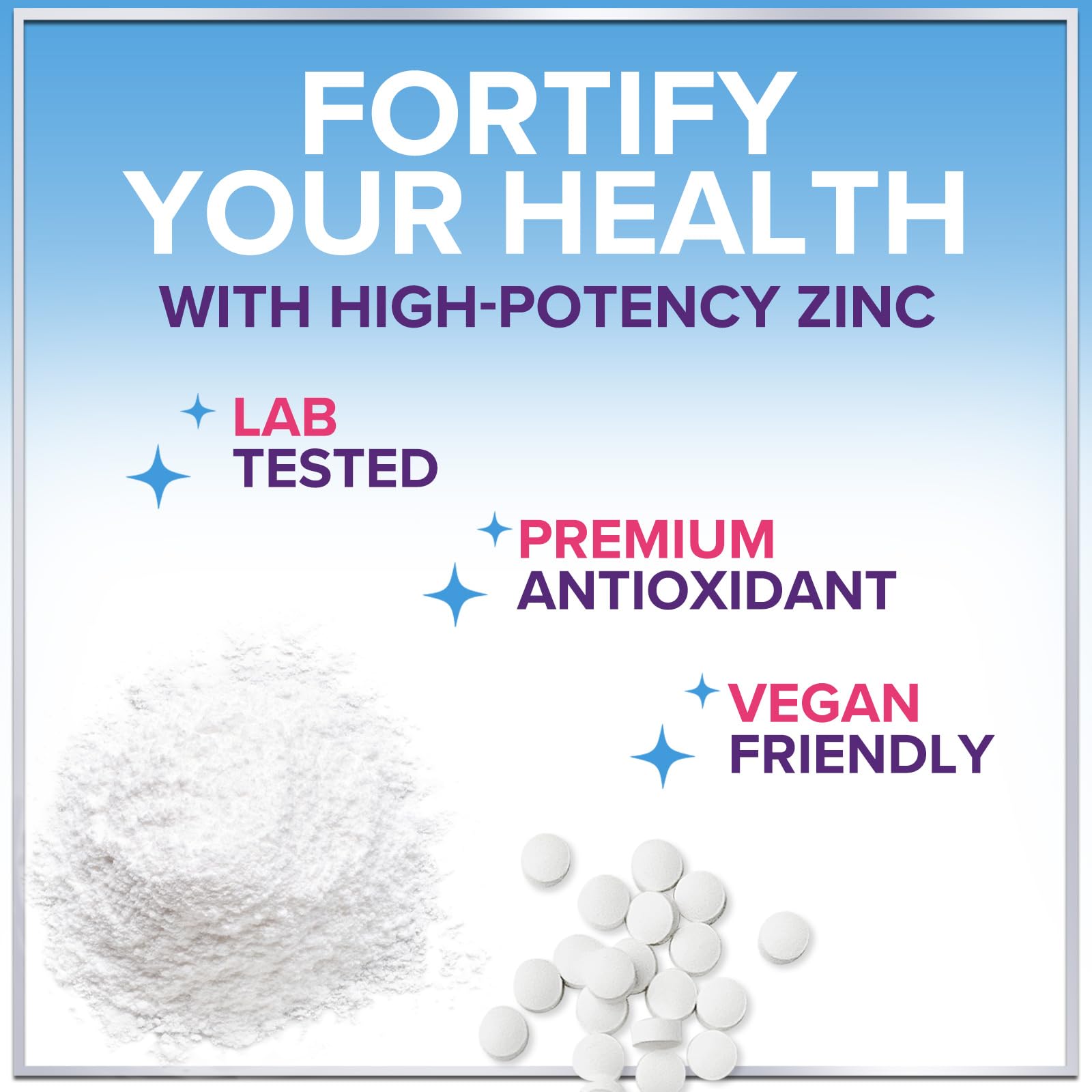High-potency zinc gluconate 40 mg tablets