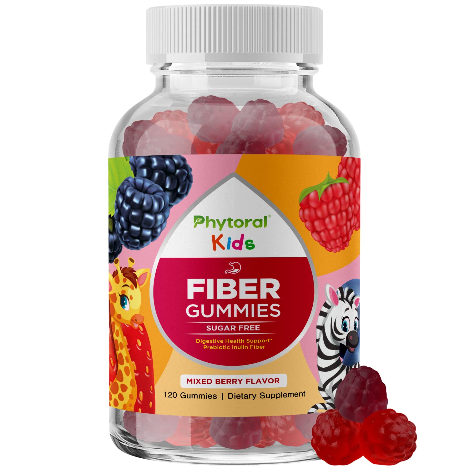 Bottle of high prebiotic fiber gummies for kids