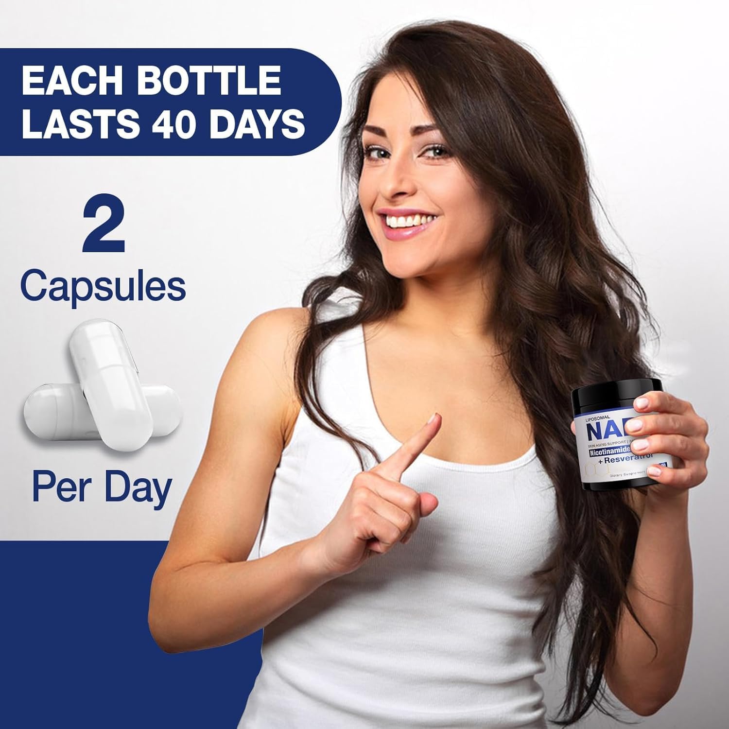 High-quality, non-GMO, gluten-free ingredients used in NAD+ supplement