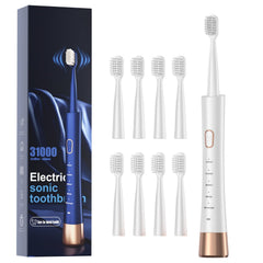 High Vibration Sonic Electric Toothbrush – front view in white
