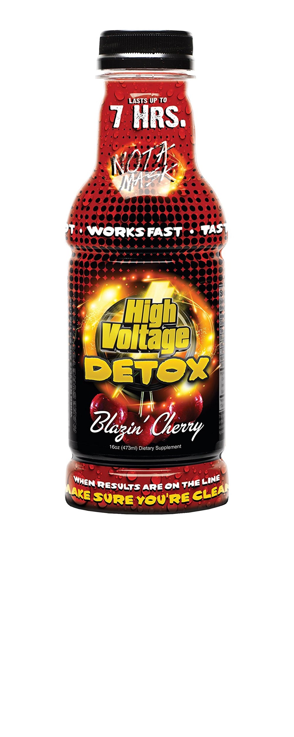 High Voltage Detox Blazin' Cherry bottle for on-the-go hydration and flavor.