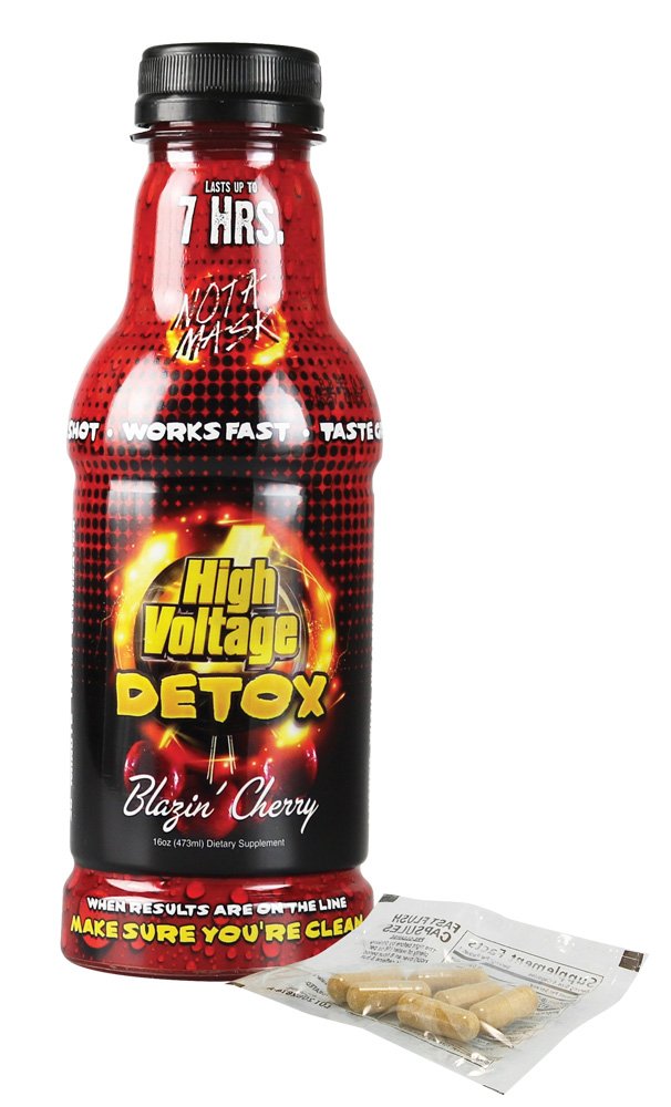 Liquid detox bottle and capsule bottle of High Voltage Double Flush
