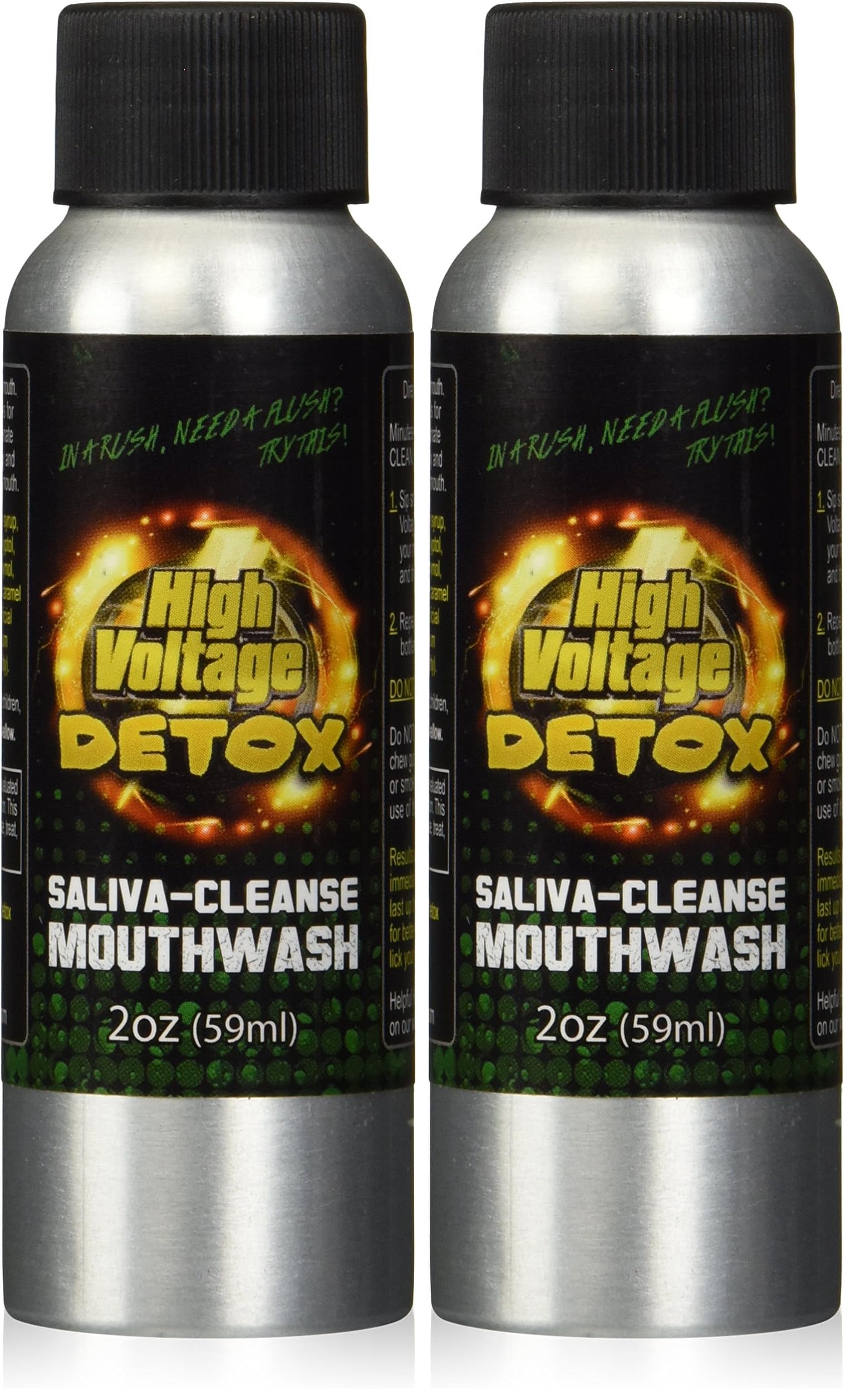 High Voltage Saliva Cleanse Detox Mouthwash bottle, 2 oz, pack of 2