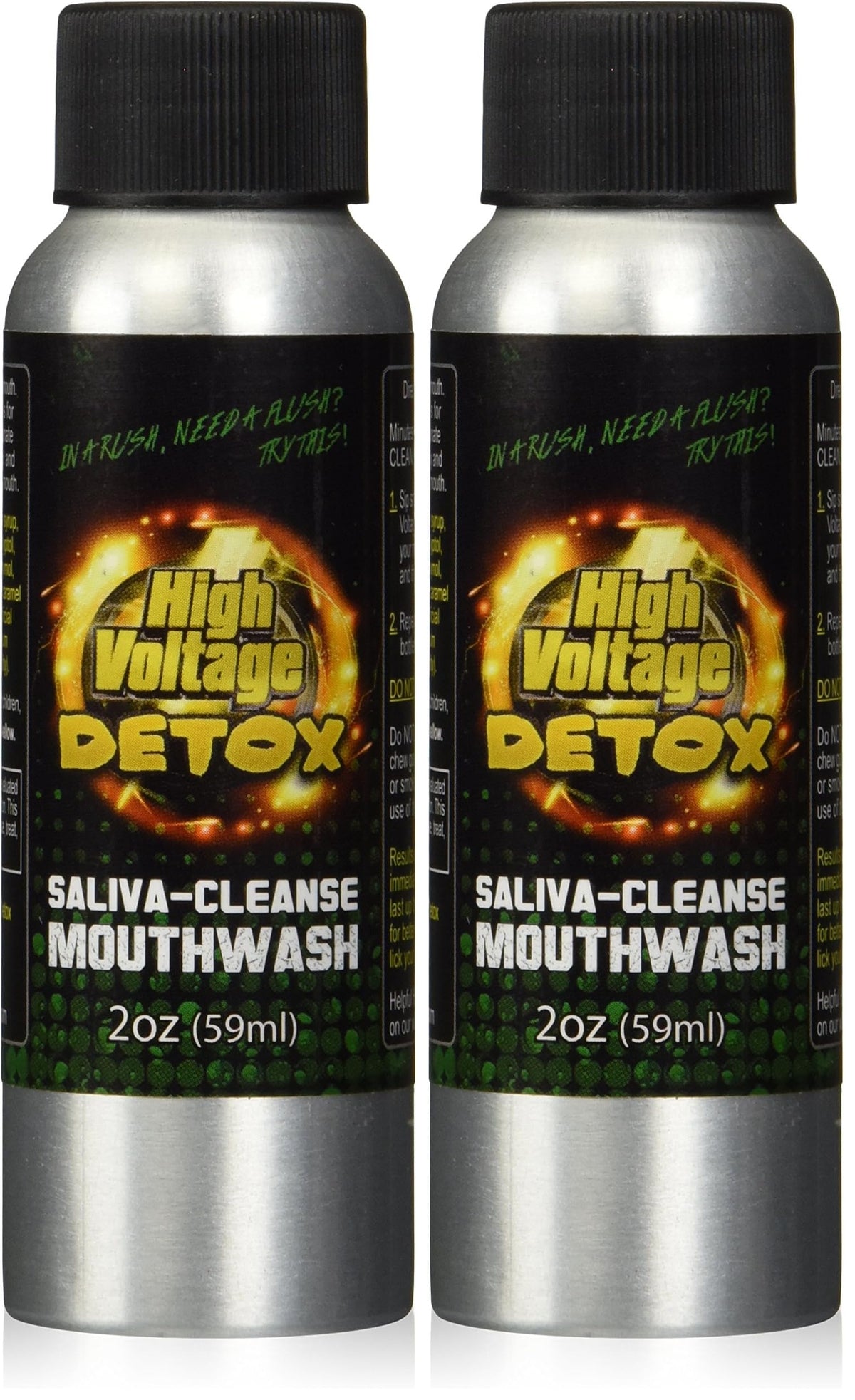 High Voltage Saliva Cleanse Detox Mouthwash bottle, 2 oz, pack of 2
