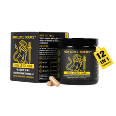 High Level Man 12-in-1 vitality formula bottle label