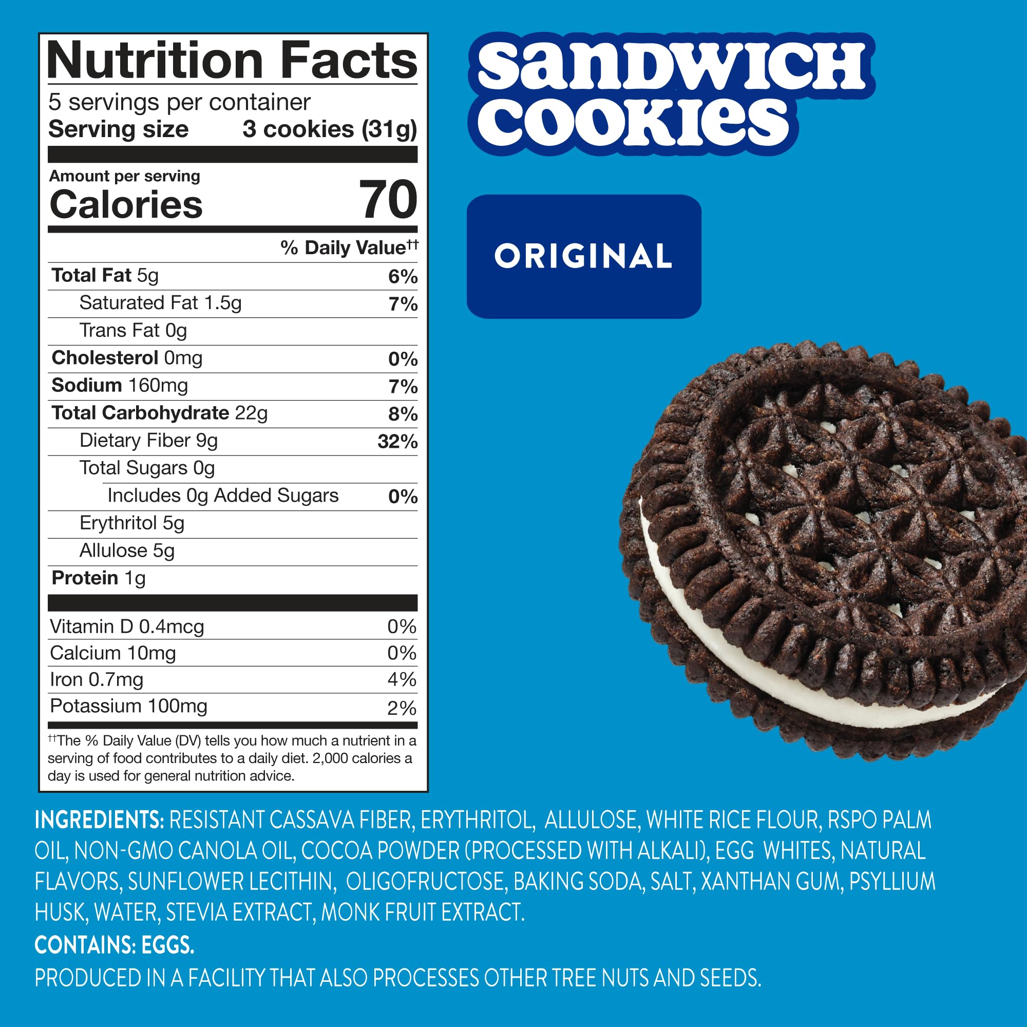 Box of HighKey Sugar Free Sandwich Cookies – 30 count